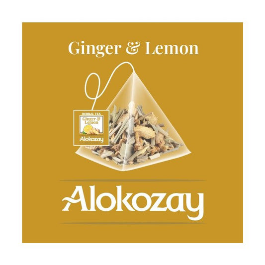 Herbal Ginger & Lemon Tea - 20 Silken Pyramid Tea Bags (Biodegradable)