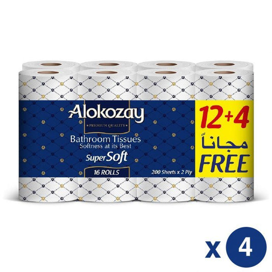 Bathroom tissues – 16 mega rolls = 48 rolls x 4 - ALOKOZAY