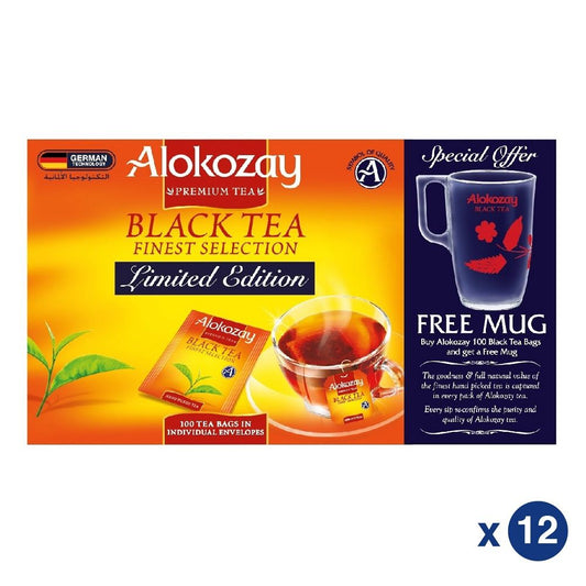 Black tea - 100 tea bags + mug x 12 - ALOKOZAY