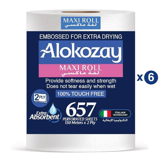 Maxi roll - 657 sheets x 2ply x 6 - ALOKOZAY