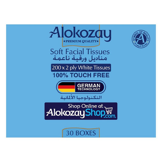 Soft facial tissues 200x2 ply - multipack of 5 x 6 - ALOKOZAY