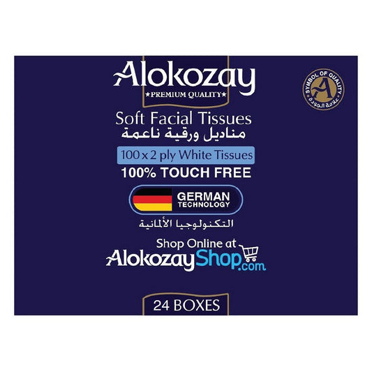 Boutique cube facial tissues - 100x2ply x 24 - ALOKOZAY