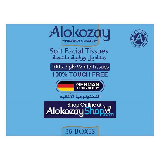 Soft facial tissues 100x2 ply - multipack of 6 x 6 - ALOKOZAY