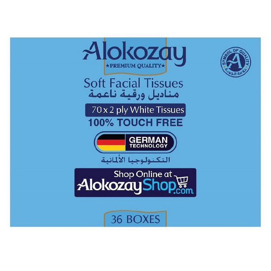 Car door / slim pack facial tissues - 70x2ply x 36 - ALOKOZAY