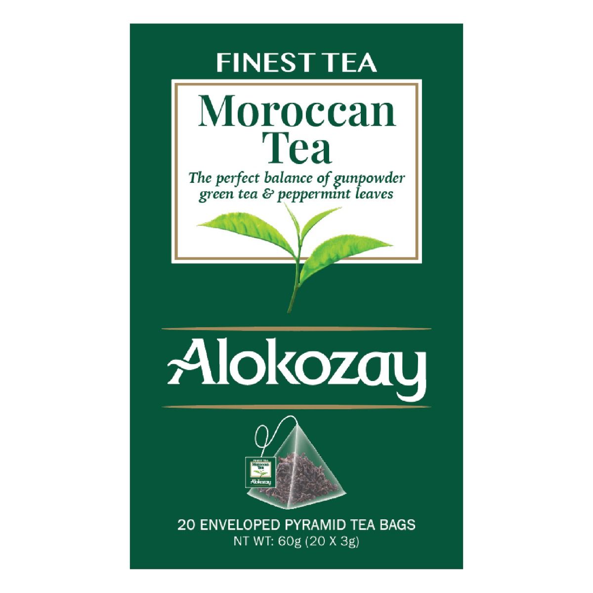 Moroccan Tea - 20 Silken Pyramid Tea Bags (Biodegradable)