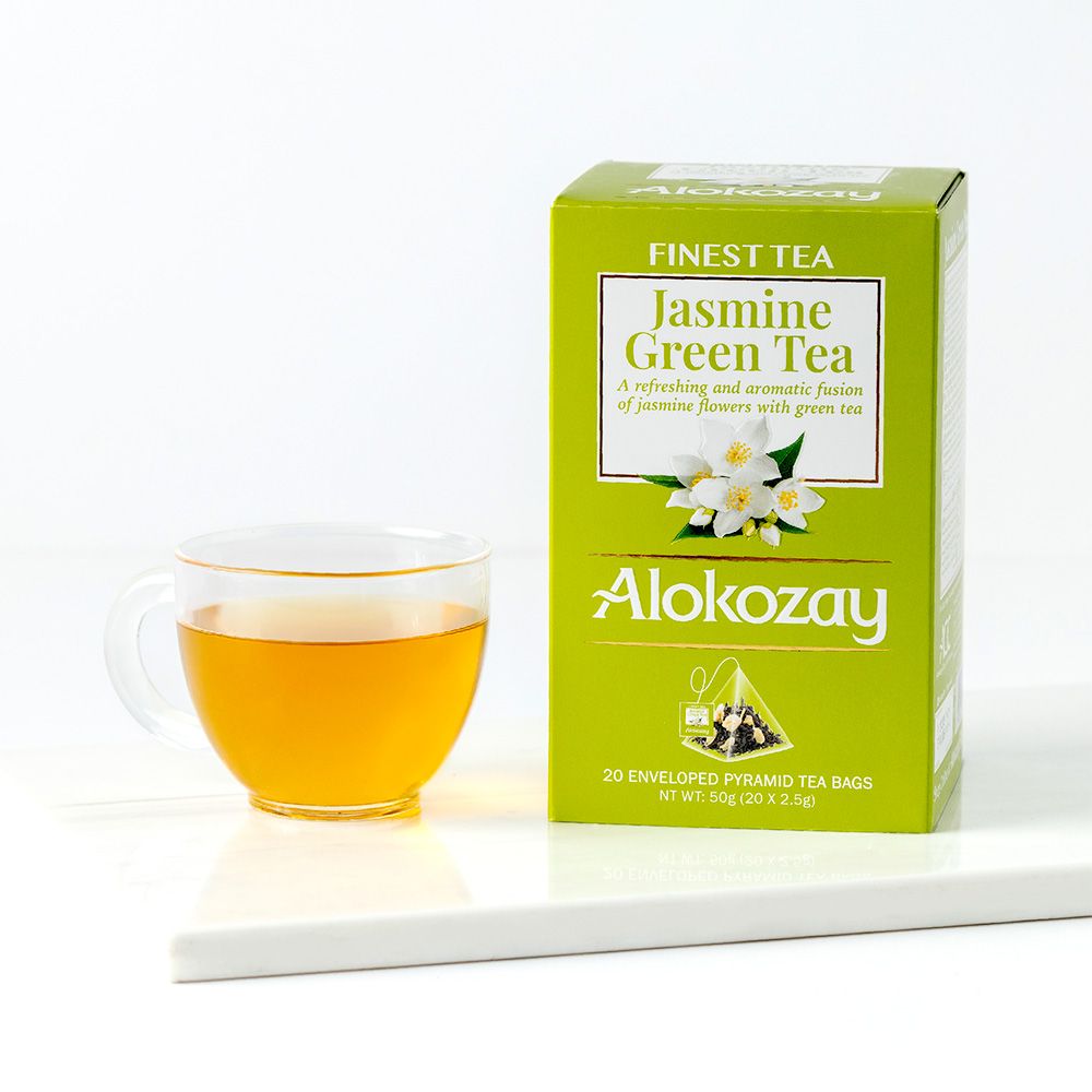 Jasmine Green Tea - 20 Silken Pyramid Tea Bags (Biodegradable)