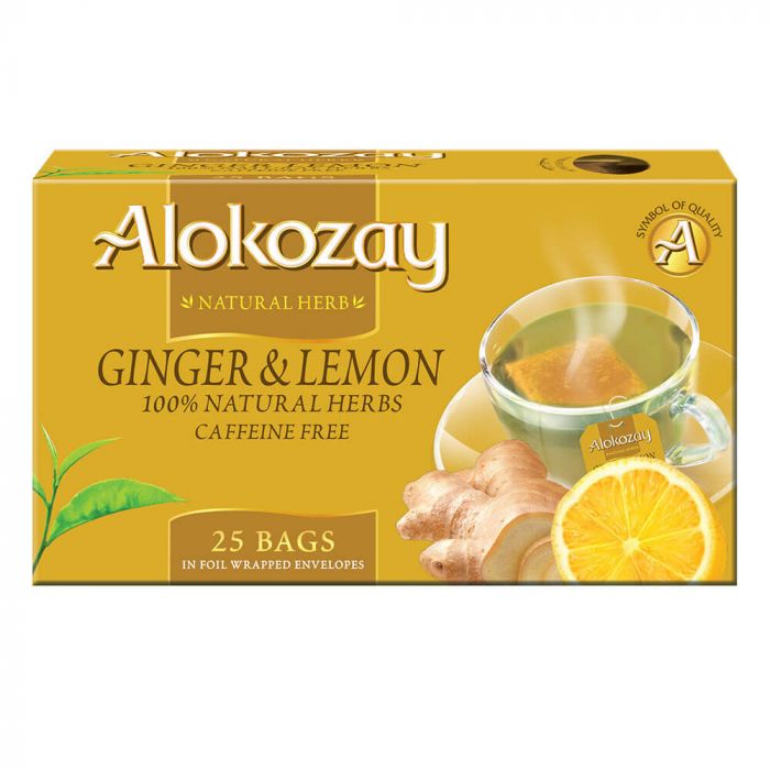 GINGER LEMON TEA - 25 TEA BAGS - ALOKOZAY