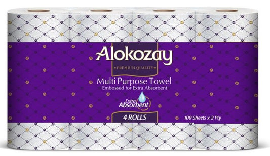 PAPER TOWEL 4 DOUBLE ROLLS = 8 ROLLS - ALOKOZAY