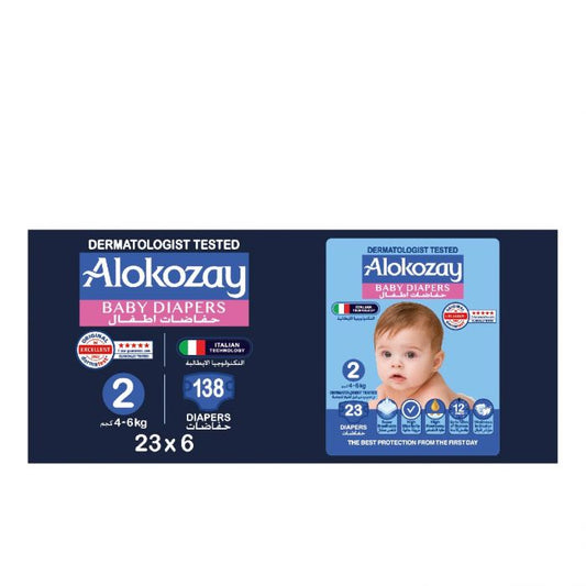 BABY DIAPERS - SIZE 2 (4-6 KG) - 138 Diapers - ALOKOZAY