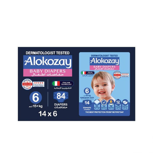BABY DIAPERS - SIZE 6 (15+ KG) - 84 DIAPERS - ALOKOZAY