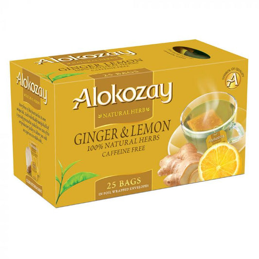 GINGER LEMON TEA - 25 TEA BAGS - ALOKOZAY
