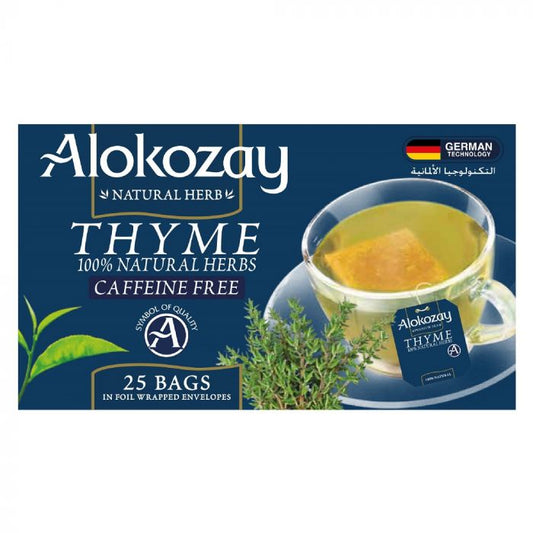 THYME TEA - 25 TEA BAGS IN FOIL WRAPPED ENVELOPES - ALOKOZAY